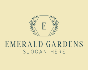 Organic Floral Wreath logo design