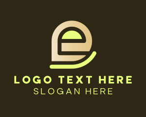 Email - Modern Yellow Letter E logo design