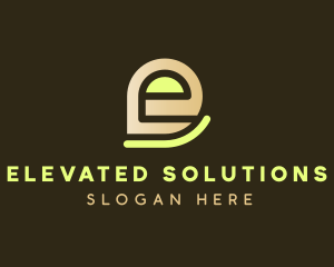 Modern Yellow Letter E logo design