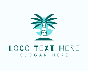 Silhouette - Tropical Palm Tree logo design