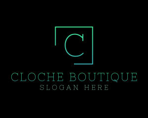 Serif Square Fashion Boutique logo design