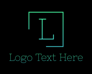 Framing - Green Serif Letter Square logo design