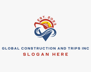 Tourist - Cruise Ship Travel Location logo design