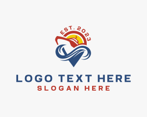 Vacation - Cruise Ship Travel Location logo design