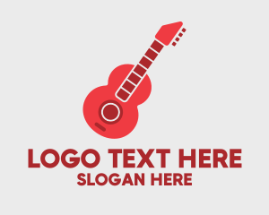 Guitar Lesson - Red Guitar Player logo design