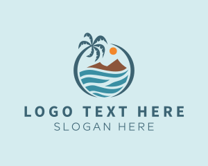 Mountain - Island Beach Vacation logo design
