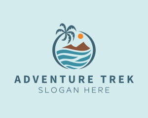 Backpacking - Island Beach Vacation logo design