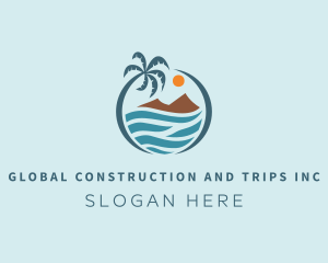 Travel - Island Beach Vacation logo design