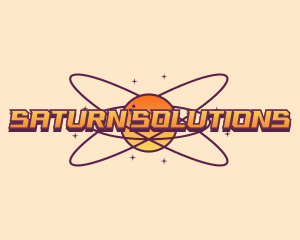 Saturn - Cosmic Planet Orbit logo design