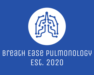 Pulmonology - Blue Lung Circuits logo design