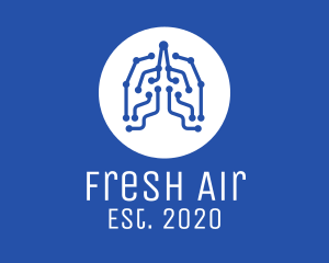 Lungs - Blue Lung Circuits logo design