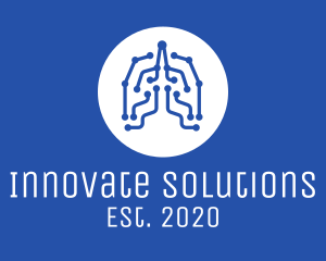 Respiratory System - Blue Lung Circuits logo design