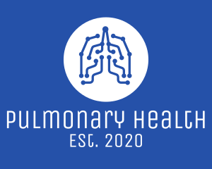 Pulmonary - Blue Lung Circuits logo design