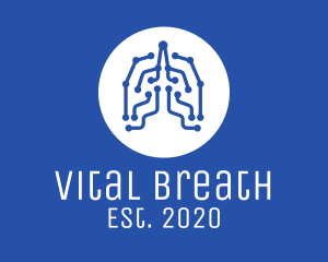 Breathing - Blue Lung Circuits logo design