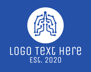 Lung - Blue Lung Circuits logo design