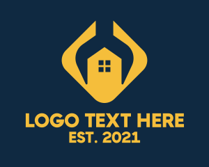 Home Services - Yellow House Wrench logo design