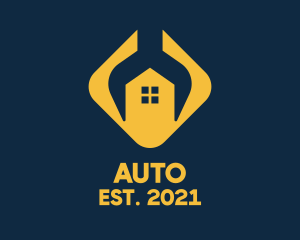 Yellow House Wrench  logo design