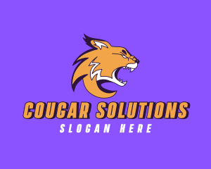 Wild Angry Cougar logo design