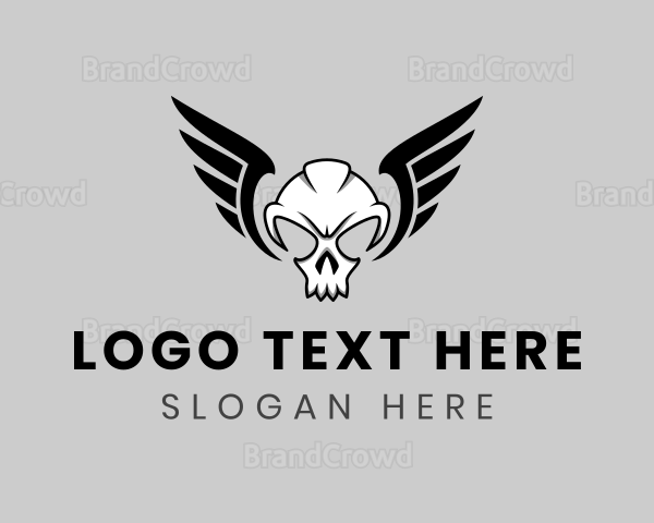Skull Wings Gamer Logo