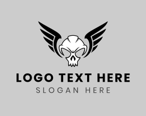 Metal Music - Skull Wings Gamer logo design
