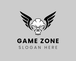 Skull Wings Gamer logo design