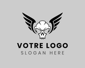 Skeleton - Skull Wings Gamer logo design