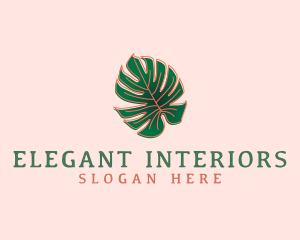 Monstera Deliciosa Plant logo design