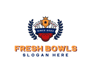 Bowling Tournament Wreath logo design