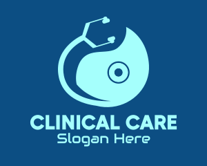 Blue Stethoscope Clinic logo design