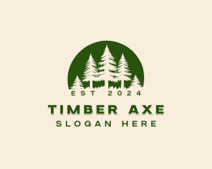 Nature Pine Tree Forestry logo design