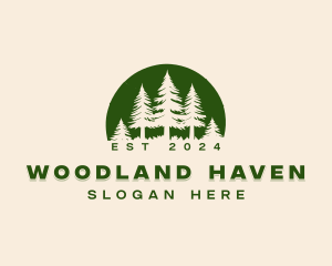 Nature Pine Tree Forestry logo design