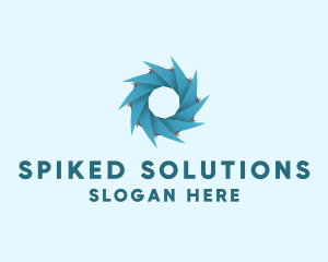 Spiked - Spiral Blade Disc logo design