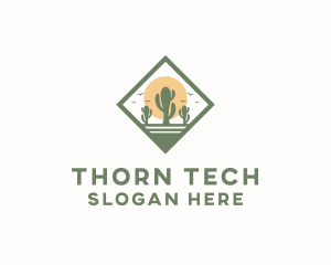 Thorn - Desert Cactus Plant logo design