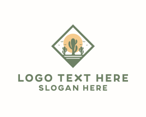 Succulent - Desert Cactus Plant logo design