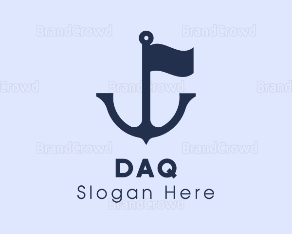 Blue Anchor Flag Logo