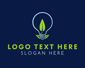 Electricity - Sustainable Leaf Bulb logo design