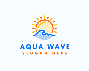 Sunrise Ocean Wave logo design