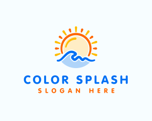 Sunrise Ocean Wave logo design