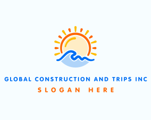 Sunrise Ocean Wave logo design