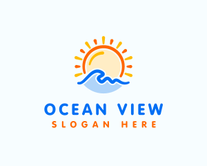 Sunrise Ocean Wave logo design