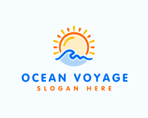 Sunrise Ocean Wave logo design