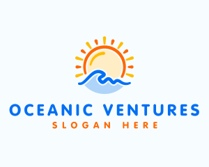 Sunrise Ocean Wave logo design