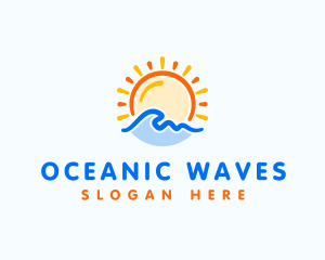 Sunrise Ocean Wave logo design