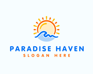 Sunrise Ocean Wave logo design