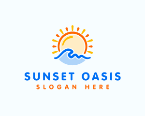 Sunrise Ocean Wave logo design