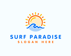 Sunrise Ocean Wave logo design