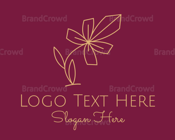 Gold Minimalist Flower Logo