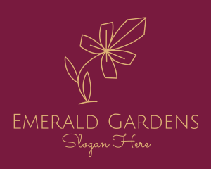 Gold Minimalist Flower  logo design