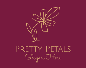 Gold Minimalist Flower  logo design