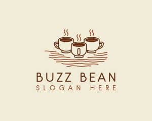 Caffeine - Cafe Coffee Cups logo design